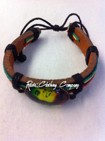 Bob Marley - Rasta Leather  : Picture Bracelet (5)