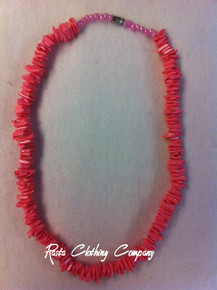 18" Baby Pink Chipped Puka Shell : Rasta Necklace 