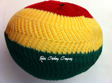 Knitted : Rasta Hat - Without Peak (Red, Green & Gold)