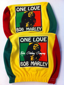 Bob Marley  - One Love :  Auto Seat Head Rest Covers (Pair)
