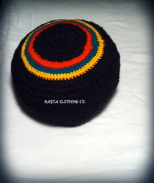 Authentic V2 Custom Knitted Rasta Tam - Black (Large)