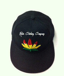 Rasta Color Weed Leaf  : Ball Cap/Hat (Black)