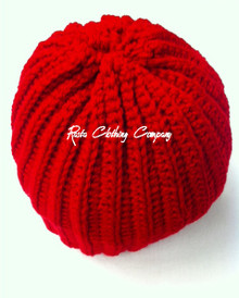 Authentic J2 Custom Knitted Rasta Tam  - Red (Large)