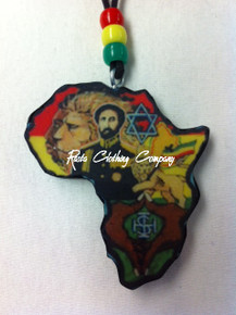 Rasta - Selassie I & Lion : Necklace & Pendant 