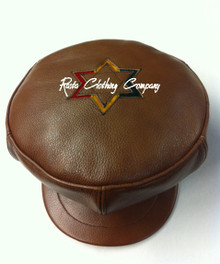 Leather : Rasta Peak Hat - Brown 