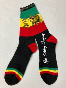Rasta Reggae - Lion Of Judah : Crew Socks (Black/Red/Gold/Green)