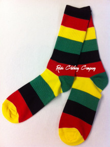 Rasta Reggae - Stripe : Crew Socks (Black/Red/Gold/Green)