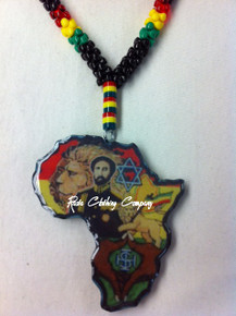 Rasta - Selassie I & Lion : Necklace & Pendant (Large)