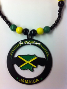 Jamaica - Flag : Necklace & Pendant (Map)