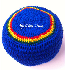 Authentic V2 Custom Knitted Rasta Tam  - Royal Blue/Red/Green/Gold (Large)