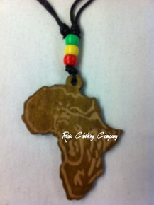 Rasta - Africa Wood : Necklace & Pendant (Light Brown)