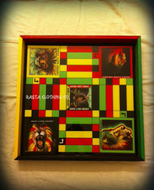 Ludo Board & Draughts Board - Black, Red, Green & Gold : King Lion Heart (Custom - Large)