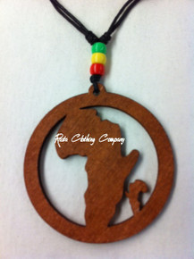 Rasta - Africa Circle Wood : Necklace & Pendant (Brown)