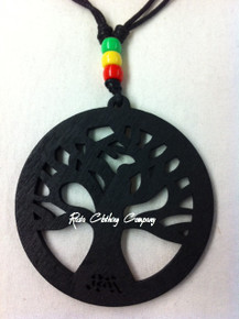 Rasta - Tree Of Life : Necklace & Pendant (Black)