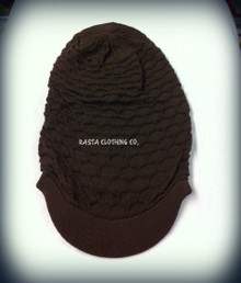 Knitted Natty Dread Rasta Cotton Cap (Dark Brown X-Large)