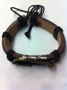 Rasta Fish Hook - Leather : Bracelet 