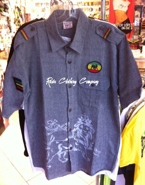Rasta - Button Up : Short Sleeve Shirt (Grey) - Rasta Clothing Company