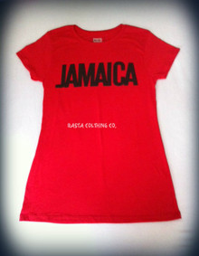 Jamaica - Ladies : T Shirt (Red)