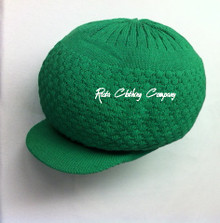 Knitted Large Peak Hat - Kelly Green