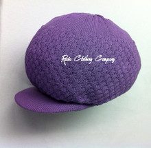 Knitted Large Peak Hat - Purple