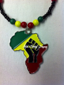 Rasta - Africa & Fist : Necklace & Pendant 
