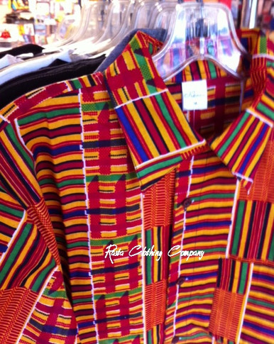 African Print - Button Down - Kente : Long Sleeve Shirt - Rasta ...