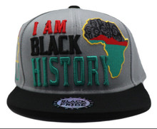 I Am Black History - Snapback : Ball Cap/Hat (Grey/Black)