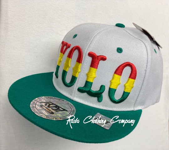 YOLO - Acrylic Gradient Emb : Snapback : Ball Cap/Hat (White/Green) - Rasta  Clothing Company