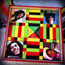 Ludo Board & Draughts Board - Black, Red, Green & Gold : Legends Of Reggae (Custom) Large