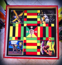 Ludo Board & Draughts Board - Black, Red, Green & Gold : Jamaican Sprinters (Custom) Large
