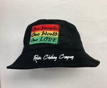 Rasta - One Love : Bucket Hat (Black)