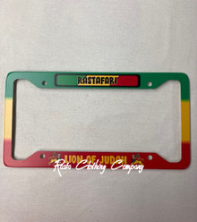 Lion Of Judah Flag - Rastafari : License Plate Frame (Metal)