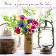 SM14264HB - Anenomes and Ferns (6 bagged birthday cards)