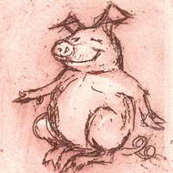 JM67162 - Happy Pig (6 bagged blank cards)