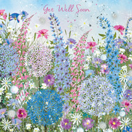 JM94217G - Delphinium and Daisy Sparkle (6 bagged get well cards)