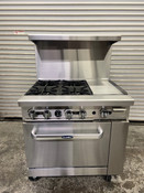 36" Gas Range 12" Griddle 4 Open Burner Std Oven Atosa ATO-12G4B #6154-OB