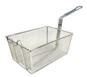 NEW 13-1/4" x 9-1/2" Fryer Basket Chrome Wire Mesh With Rubber Coated Handle Winco FB-35 #6275