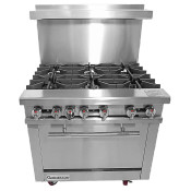 NEW 36" Range 6 Open Burners Standard Oven Stainless Connerton CN36-6 #6654