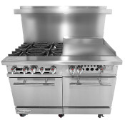 NEW 48" Range 4 Open Burners 24" Griddle 2 Ovens Connerton CN48-4-24G-2OV #2394