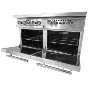 NEW 60" Range 8 Open Burners 12" Griddle 2 Ovens Stainless Connerton CN60-8-12G #6667