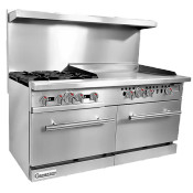 NEW 60" Range 4 Open Burners 36" Griddle 2 Ovens Stainless Connerton CN60-4-36G #6669