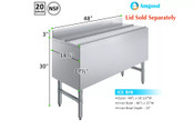 NEW 18X48 Ice Storage Bin Under Bar Stainless Steel Insulated Amgood FSIB-184815 #7250