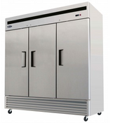 3 Door 82" Refrigerator Solid Stainless Steel Reach In Cooler NSF Atosa MBF8508GR #2216-OB