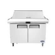 NEW 2 Door 48" Refrigerated Mega Top Prep Table Stainless Steel Cooler NSF Atosa MSF8306GR #1229