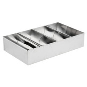 NEW 4 Compartment Stainless Steel Flatware Cutlery Box Silverware Holder #7592