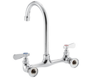 NEW 8" Wall Mount Faucet With 10" Gooseneck Spout Regency No Lead #7627