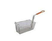 NEW 13-1/4" x 6-1/2" x 6" Deep Fryer Basket with Front Hook & Rubber Coated Handle #7911