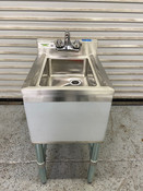 NEW 1 Compartment Hand Wash Sink & Faucet Under Bar Regency 600B11014 #7254
