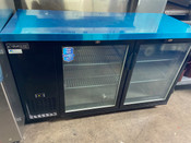 2 Glass Swing Door 61" Refrigerator Back Bar Beer Cooler Display NSF Dukers DBB60-H2 #2206-OB