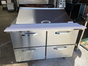 NEW 48" Mega Top 4 Drawer Refrigerated Sandwich Prep Table Blue Air BLMT-48-D4-HC NSF Cooler #8017